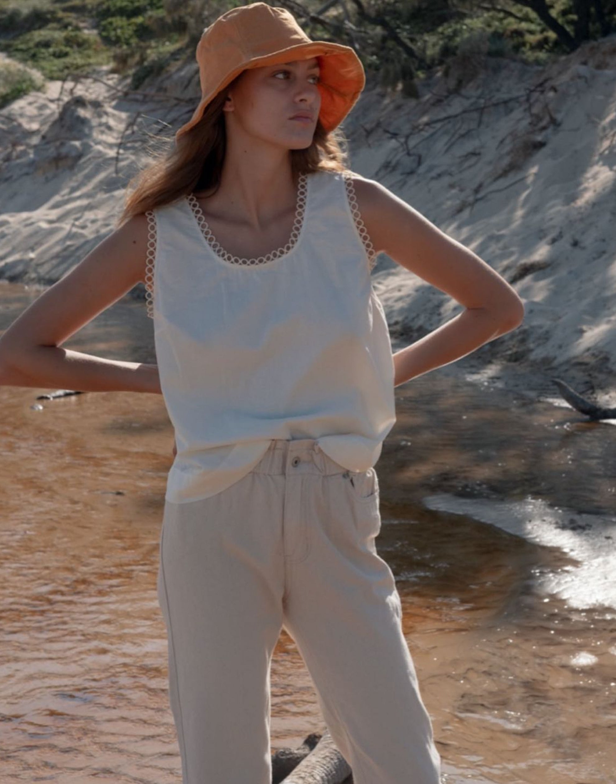 Mustard Cotton & Linen Everyday Hat