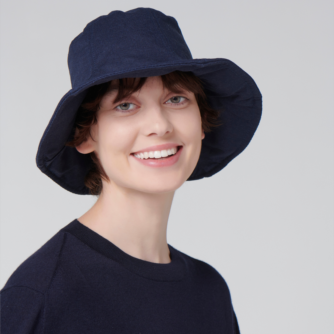 Navy Cotton &amp; Linen Everyday Hat ***Restock Mid October***