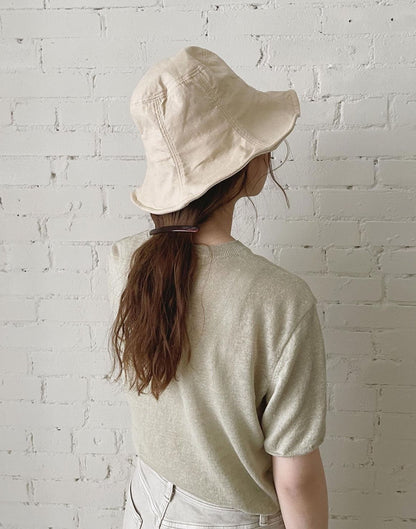 Beige Cotton &amp; Linen Everyday Hat