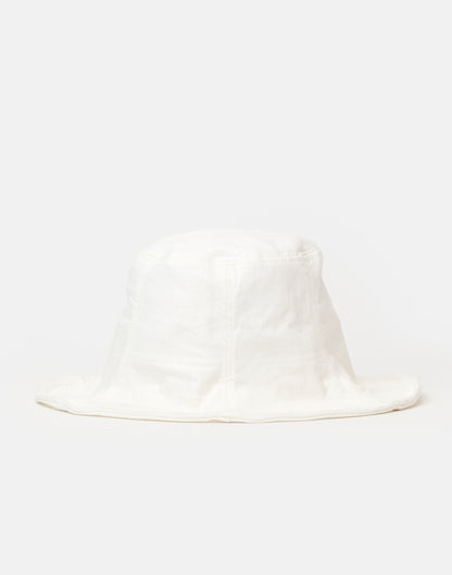 White Cotton &amp; Linen Everyday Hat