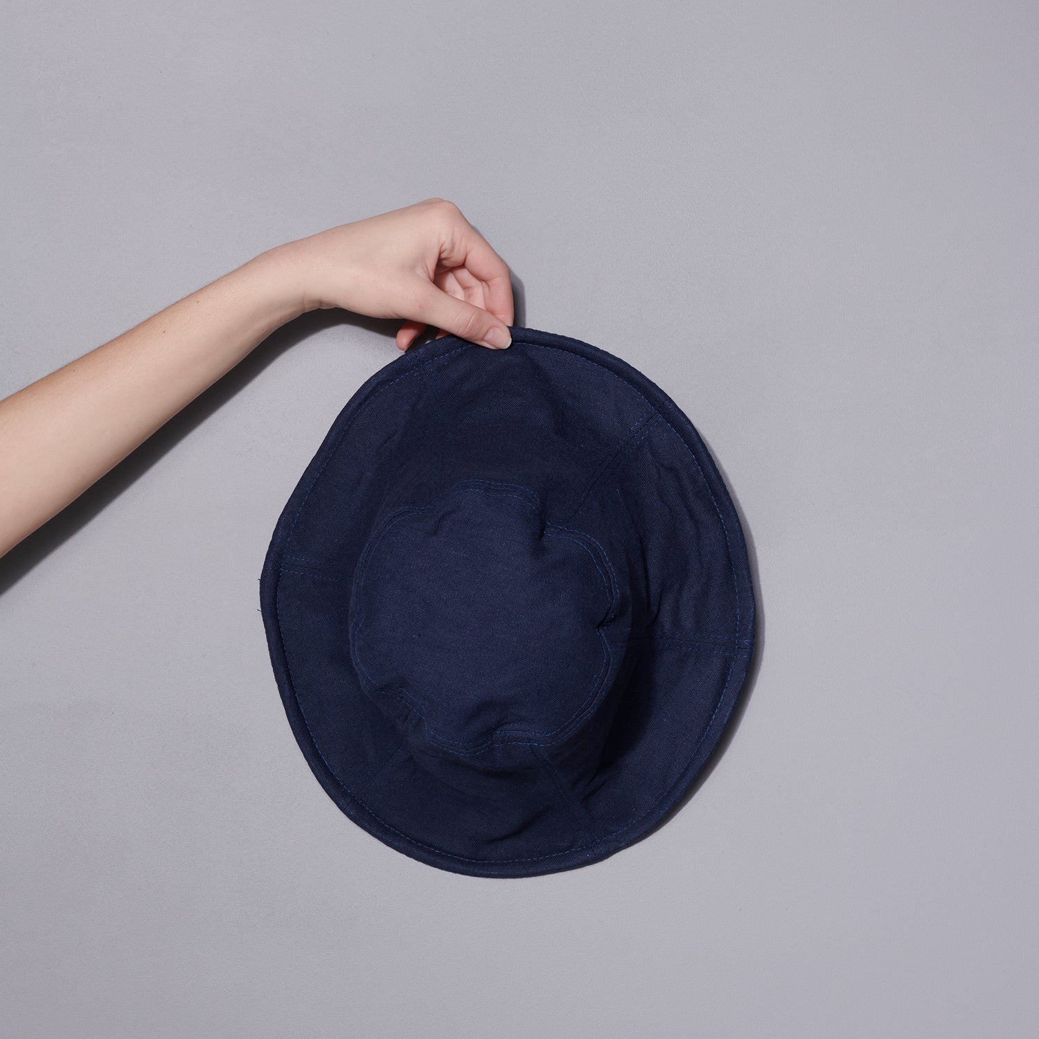 Navy Cotton &amp; Linen Everyday Hat